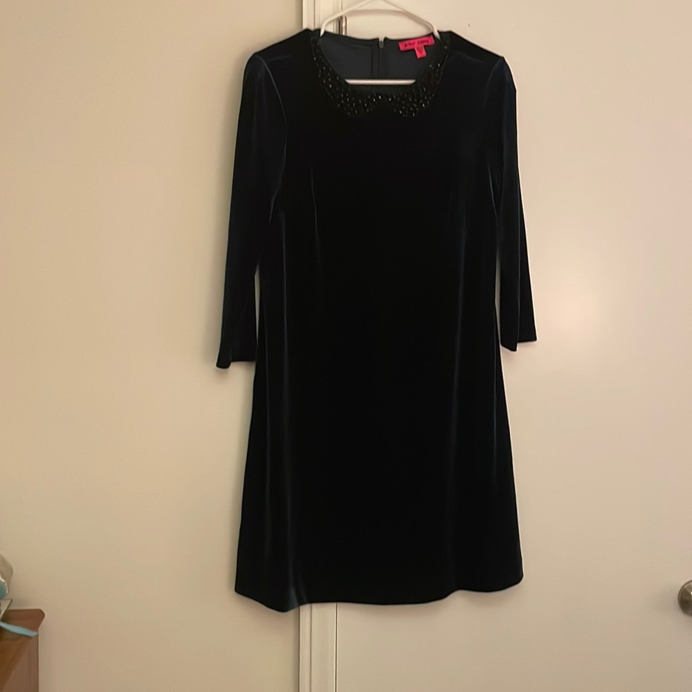 Betsy Johnson Holiday Dress with Shimmer Collar